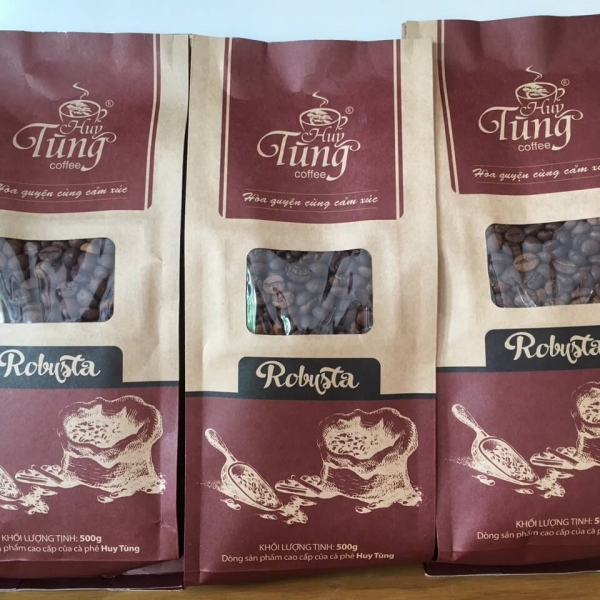 Cà phê hạt Huy Tùng 500gr Hạt Robusta